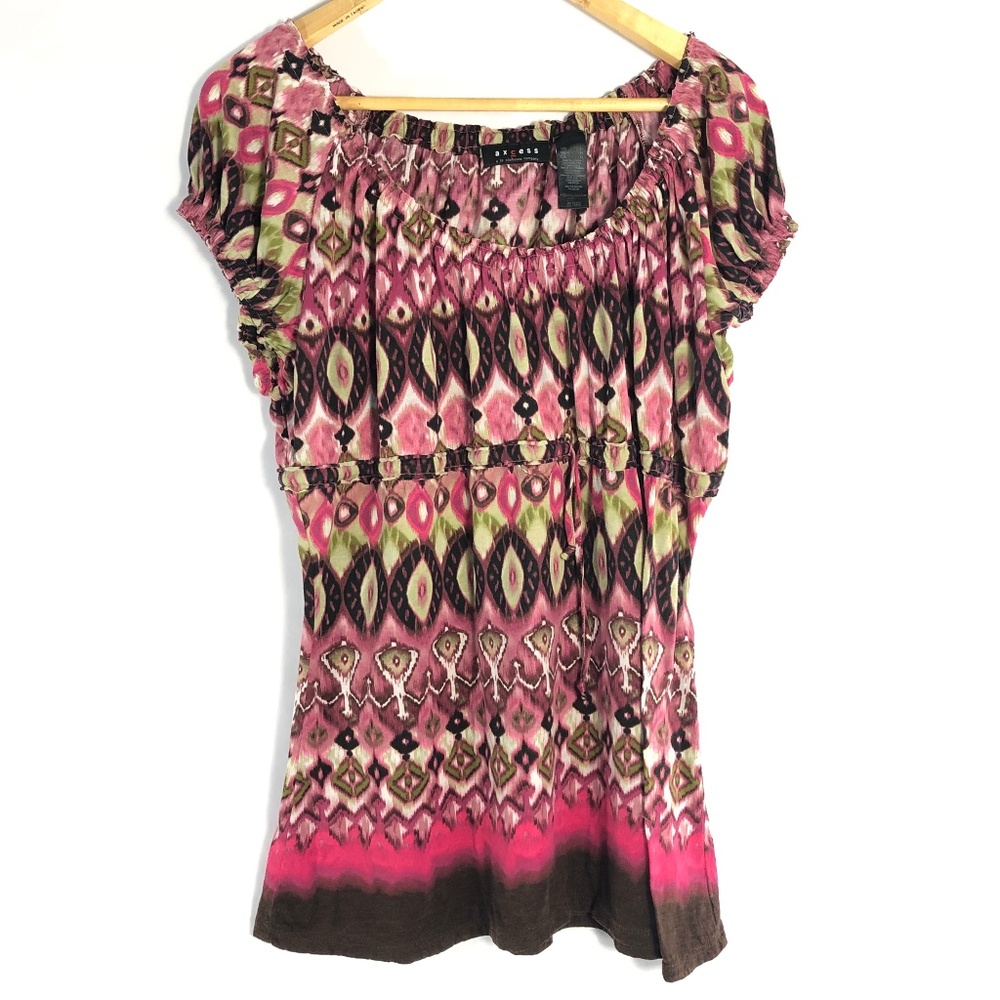 Purple Babydoll Style Patterned Top